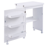 White Folding Swing Craft Table Storage Cabinet