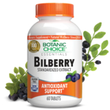 Bilberry Extract Standardized for 10% – Vision Support Supplement – 60 Tablets