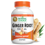 Ginger Root Capsules 550 mg – Digestive Support Supplement – 60 Capsules