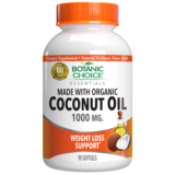 Coconut Oil, Organic 1000 mg – Weight Loss Support Supplement – 90 Softgels