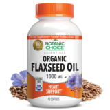 Flaxseed Oil Organic 1000 mg – Essential Fatty Acids Support Supplement – 90 Softgels
