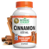 Cinnamon 650 mg – Blood Sugar Support Supplement – 60 Capsules