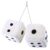 Zone Tech® Plush Fuzzy Dice for Rear View Mirror – White and Black Mirror Fuzzy Dice