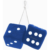 Zone Tech® Plush Fuzzy Dice for Rear View Mirror – Blue Dice