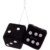 Zone Tech® Plush Fuzzy Dice for Rear View Mirror – Black Dice