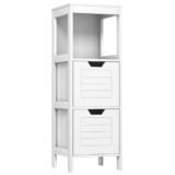 3-Tier Wooden Floor-Standing Storage Cabinet with Drawers – White