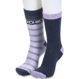 GaaHuu Women’s Super Soft Cushioned Thermal Socks (2-Pair) – lavender sheep/navy solid