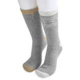 GaaHuu Women’s Super Soft Cushioned Thermal Socks (2-Pair) – grey heart snowflake/grey solid