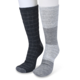 GaaHuu Women’s Super Soft Cushioned Thermal Socks (2-Pair) – charcoal grey windowpane