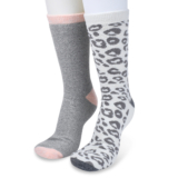 GaaHuu Women’s Super Soft Cushioned Thermal Socks (2-Pair) – natural leopard