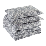 Bibb Home Egyptian Luxury 3-Piece Duvet Cover Set – Full/Queen – Damask