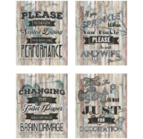 4-Piece Shabby Chic 8″ x 10″ Bathroom DÃ©cor Set – Neutral