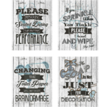 4-Piece Shabby Chic 8″ x 10″ Bathroom DÃ©cor Set – White
