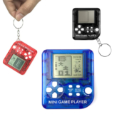 26-Game Mini Retro Gaming Console Keychain (3-Pack) – Black, Red, Blue