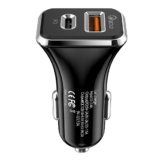 Universal 36W Fast Car Charger with USB-C PD & USB-A Ports – Black (1-Pack)