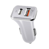 Universal 36W Fast Car Charger with USB-C PD & USB-A Ports – White (1-Pack)