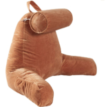 Memory Foam Filled Backrest Pillow with Detachable Cervical Bolster – Brown