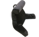 Memory Foam Filled Backrest Pillow with Detachable Cervical Bolster – Black