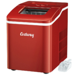 Portable Countertop Self-Cleaning Ice Maker – Red
