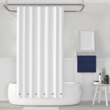 Mildew-Resistant Solid Vinyl Shower Curtain Liner with Magnets (1- or 2-Pack) – White 1 Pack