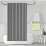 Mildew-Resistant Solid Vinyl Shower Curtain Liner with Magnets (1- or 2-Pack) – Gray