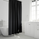 Mildew-Resistant Solid Vinyl Shower Curtain Liner with Magnets (1- or 2-Pack) – Black