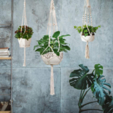 Cotton Rope Macrame Hanging Plant Holder for Pots (2-Pack)