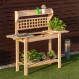 Sliding Tabletop Potting Bench Workstation with Sink
