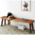 Patio Acacia Wood Dining Bench Seat with Steel Legs