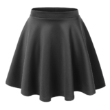 Women’s Basic Stretchy Flared Casual Mini Skater Skirt – Small – Charcoal