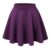 Women’s Basic Stretchy Flared Casual Mini Skater Skirt – X-Small – Eggplant