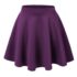 Women’s Basic Stretchy Flared Casual Mini Skater Skirt – Medium – Eggplant
