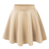 Women’s Basic Stretchy Flared Casual Mini Skater Skirt – 3X-Large – Khaki