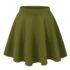 Women’s Basic Stretchy Flared Casual Mini Skater Skirt – Small – Olive