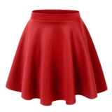Women’s Basic Stretchy Flared Casual Mini Skater Skirt – Small – Red