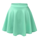 Women’s Basic Stretchy Flared Casual Mini Skater Skirt – 2X-Large – Sea Green