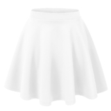 Women’s Basic Stretchy Flared Casual Mini Skater Skirt – X-Small – White