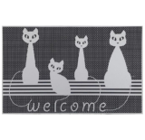 Rectangular Durable Rubber Indoor/Outdoor Mat – Cats Silver