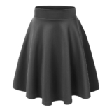 Women’s Versatile Stretchy Flared Casual Skater Skirt – X-Small – Charcoal