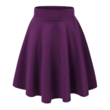 Women’s Versatile Stretchy Flared Casual Skater Skirt – Medium – Eggplant