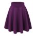 Women’s Versatile Stretchy Flared Casual Skater Skirt – X-Large – Eggplant