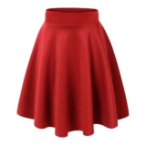 Women’s Versatile Stretchy Flared Casual Skater Skirt – 3X-Large – Red