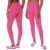 Women’s Ultra-Soft Seamless Space Dye Marled Leggings (2-Pack) – Small / Medium – Pink