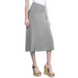 Women’s Solid Lightweight Flare Midi Pull-on Skirt – Light Heather Grey – 2XL