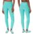 Women’s Ultra-Soft Seamless Space Dye Marled Leggings (2-Pack) – Small / Medium – Mint