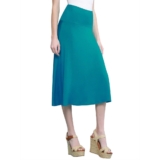 Women’s Solid Lightweight Flare Midi Pull-on Skirt – Jade – Small