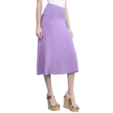Women’s Solid Lightweight Flare Midi Pull-on Skirt – Lilac – Medium