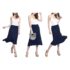Women’s Solid Lightweight Flare Midi Pull-on Skirt – Navy – XL