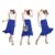 Women’s Solid Lightweight Flare Midi Pull-on Skirt – Royal Brite – Small