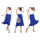 Women’s Solid Lightweight Flare Midi Pull-on Skirt – Royal Brite – XL